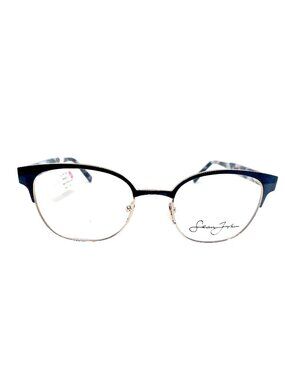 Sean John Blue/Gold Cat-Eye Eyeglasses Frame With  Demo Lenses 54-21-145